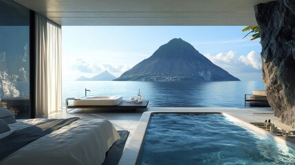 luxurious oceanfront suite with private plunge pool
