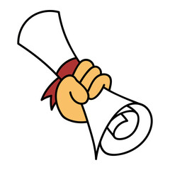 Diploma graduation flat