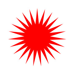 Vibrant Red Starburst Abstract Geometric Design Element for Graphic Projects, Websites, and Digital Art