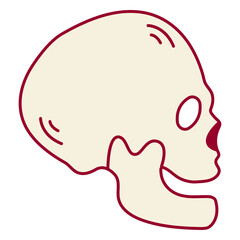 Skeleton head color stroke