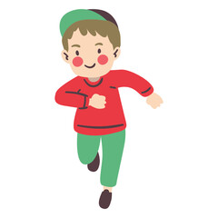 Boy with hat running character