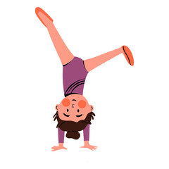 Little girl doing gymnastics © Vexels