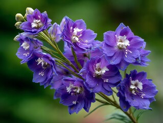 Vibrant purple flowers in close-up