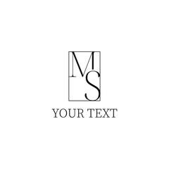 Minimalist design ms logo template