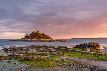 views to St Michaels Mount in south cornwall uk