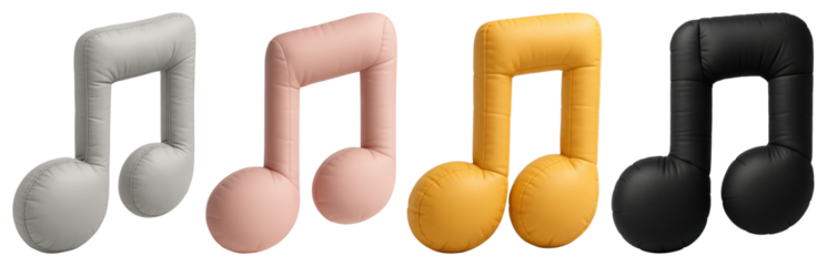 PNG Cushioned musical note decor, transparent background