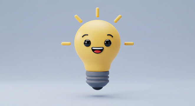 Happy Lightbulb Idea Innovation Creativity Inspiration Bright Solution Success Problem Solving
