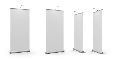 Blank Retractable Banner Stands Trade Show Displays Exhibition Roll Up Portable Signage Advertising