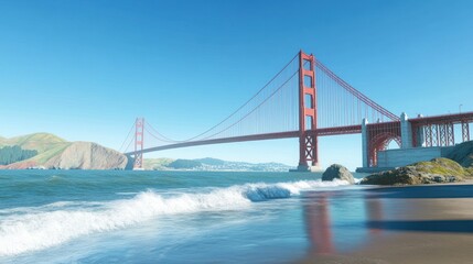Fototapeta premium Bridge over coastal shoreline