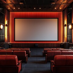 Fototapeta premium Vintage cinematic experience in a classic theater with rows of plush seating