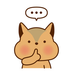 静かにのポーズをするリスのイラスト