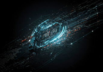Futuristic Technology Data Stream Abstract Background Digital Innovation