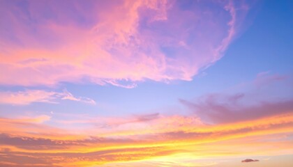 Fototapeta premium A vibrant blue sky stretches overhead, dotted with fluffy white clouds, creating a serene backdrop that evokes a sense of calm and tranquility.