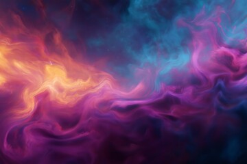 Obraz premium Colorful nebula with glowing gaseous clouds shifting and swirling in the vastness of space, creating a mesmerizing cosmic scene