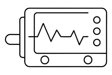 EKG ECG machines tracing Line art
