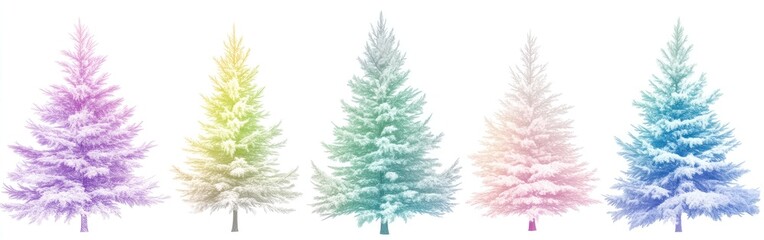Obraz premium Colorful Winter Trees