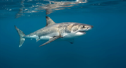 Ocean, Marine life, Sea, Great White Shark Underwater