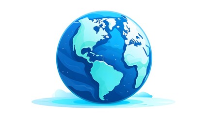 Obraz premium Professional Globe Vector Illustration Blue Earth Flat Logo Icon for Global Business