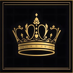 Regal Golden Crown Royal Flat Vector Illustration for Luxury Designs