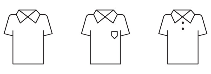 T shirt vector icon in black color, Vector Black outlined t-shirt icon with short sleeves and round neckline on a white background eps 10