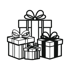 Obraz premium Modern Gift Boxes Wrapped Presents