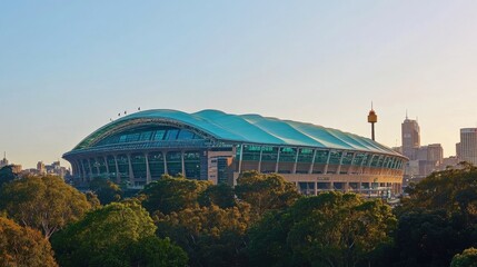 Naklejka premium sydney olympic park stadium panoramic view