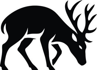 Antlered majestic deer shape, Deer silhouette nature inspired