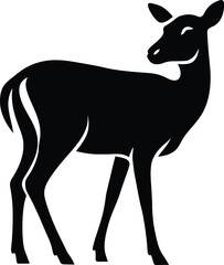 Doe silhouette wild nature design, Wildlife female deer silhouette