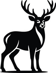 Fototapeta premium Majestic deer bold silhouette, Graceful wild deer shape