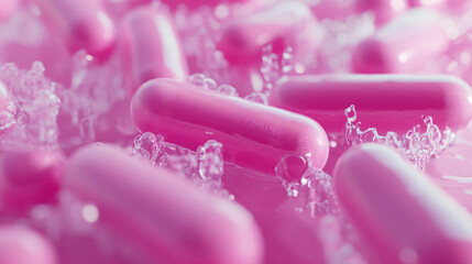 3D rendering of Lactobacillus bacteria, part of the human gut flora and used in yogurt production