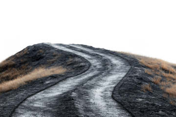 Transport pathway through a burnt landscape isolated terrain artistic capture serene environment aerial view nature's resilience