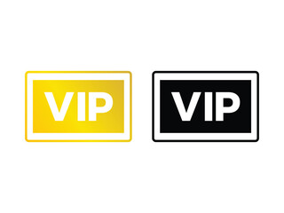 set of gold VIP badges, symbol icon design vector, isolated on transparent background