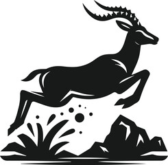 Wildlife animal vector silhouette antelope isolated