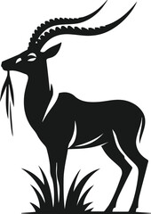 Wildlife animal vector silhouette antelope isolated