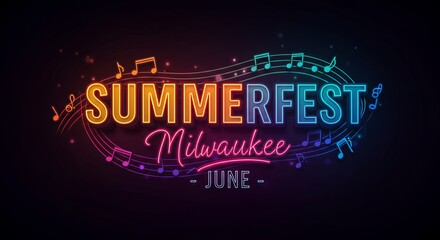 Milwaukee Summerfest Neon Music Festival June Event
