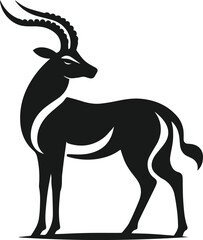 Wildlife animal vector silhouette antelope isolated