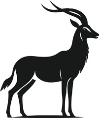 Wildlife animal vector silhouette antelope isolated