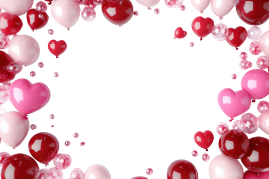 PNG Balloon valentine's border heart.