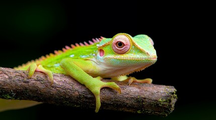 Green Chameleon on Branch