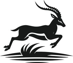 Wildlife animal vector silhouette antelope isolated