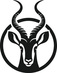 Wildlife animal vector silhouette antelope isolated