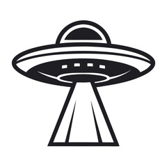 Simple Line Art Illustration of a Flying Saucer vector icon set design