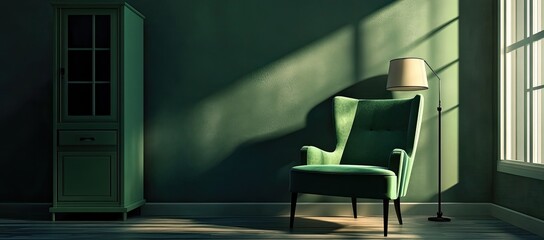 Serene Green Room with Sunlight