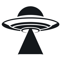 Simple Line Art Illustration of a Flying Saucer vector icon set design