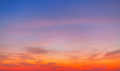 colorful clouds and sky,Dusk, Sunset Sky Clouds in the Evening with colorful Orange, Yellow, Pink and red sunlight and Dramatic storm clouds on Twilight sky, Landscape horizon