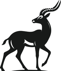 Wildlife animal vector silhouette antelope isolated