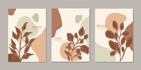 aesthetic book cover set. Bohemian style Collection of contemporary artistic. For brochures, books, catalogs, invitations, notebooks, planners. Vector illustration