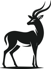 Wildlife animal vector silhouette antelope isolated