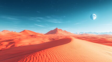 Red Sand Dunes Minimalist Desert View High Resolution Photo