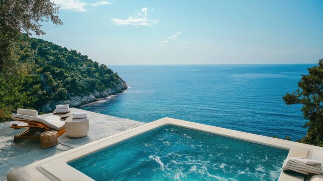 luxury villa pool overlooking ocean